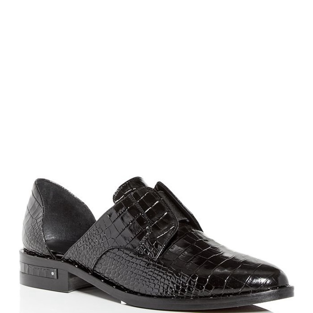 Freda Salvador d’orsay croc embossed flats